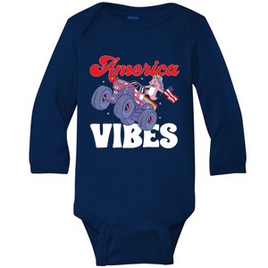 4th Of July America Vibes Gift Baby Long Sleeve Bodysuit