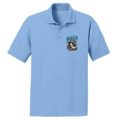 4th Of July Patriotic Funny Eagle July 4th Usa Murica PosiCharge RacerMesh Polo