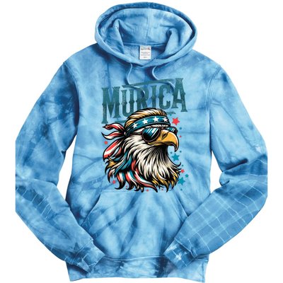 4th Of July Patriotic Funny Eagle July 4th Usa Murica Tie Dye Hoodie