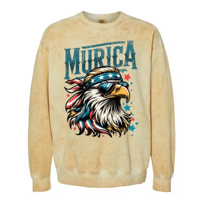 4th Of July Patriotic Funny Eagle July 4th Usa Murica Colorblast Crewneck Sweatshirt