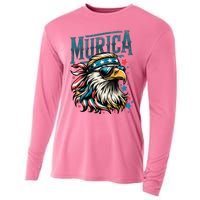 4th Of July Patriotic Funny Eagle July 4th Usa Murica Cooling Performance Long Sleeve Crew