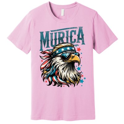 4th Of July Patriotic Funny Eagle July 4th Usa Murica Premium T-Shirt