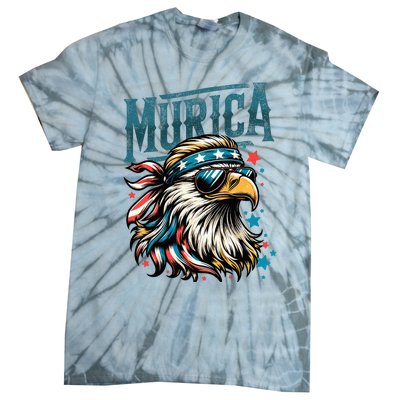 4th Of July Patriotic Funny Eagle July 4th Usa Murica Tie-Dye T-Shirt