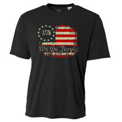 4th Of July We The People 1776 Usa Flag Cooling Performance Crew T-Shirt