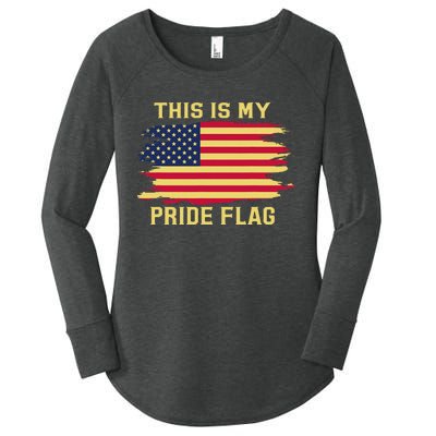 4th of July This Is My Pride Flag USA American Patriotic Women's Perfect Tri Tunic Long Sleeve Shirt