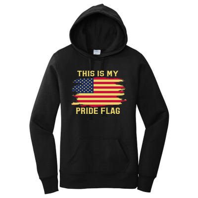 4th of July This Is My Pride Flag USA American Patriotic Women's Pullover Hoodie