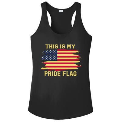 4th of July This Is My Pride Flag USA American Patriotic Ladies PosiCharge Competitor Racerback Tank