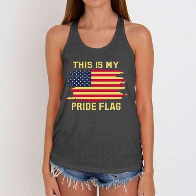 4th of July This Is My Pride Flag USA American Patriotic Women's Knotted Racerback Tank