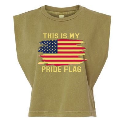 4th of July This Is My Pride Flag USA American Patriotic Garment-Dyed Women's Muscle Tee