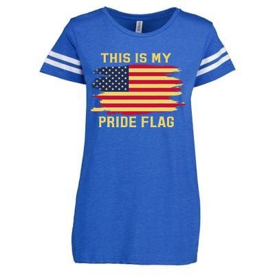 4th of July This Is My Pride Flag USA American Patriotic Enza Ladies Jersey Football T-Shirt