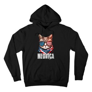 4th Of July Meowica American Flag Cat Hoodie