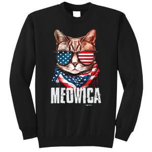 4th Of July Meowica American Flag Cat Sweatshirt