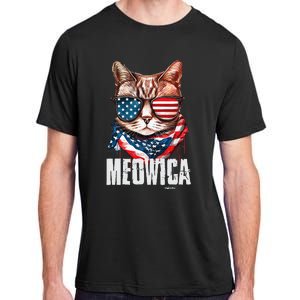 4th Of July Meowica American Flag Cat Adult ChromaSoft Performance T-Shirt