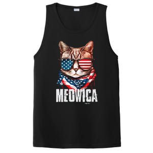 4th Of July Meowica American Flag Cat PosiCharge Competitor Tank