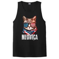 4th Of July Meowica American Flag Cat PosiCharge Competitor Tank