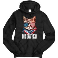 4th Of July Meowica American Flag Cat Tie Dye Hoodie