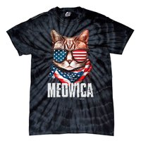 4th Of July Meowica American Flag Cat Tie-Dye T-Shirt