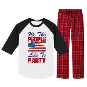 4th of July for Patriotic American Raglan Sleeve Pajama Set