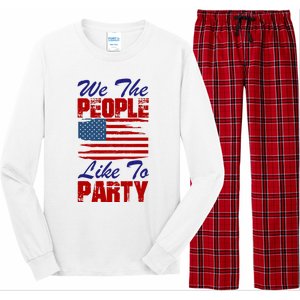 4th of July for Patriotic American Long Sleeve Pajama Set