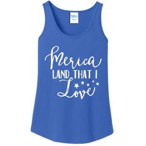 4th Of July Gift Merica Land That I Love Funny Gift Ladies Essential Tank