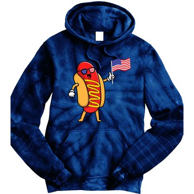 4th Of July Hot Dog Hotdog American Flag Party USA Food Men Women Tie Dye Hoodie