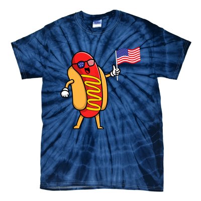 4th Of July Hot Dog Hotdog American Flag Party USA Food Men Women Tie-Dye T-Shirt