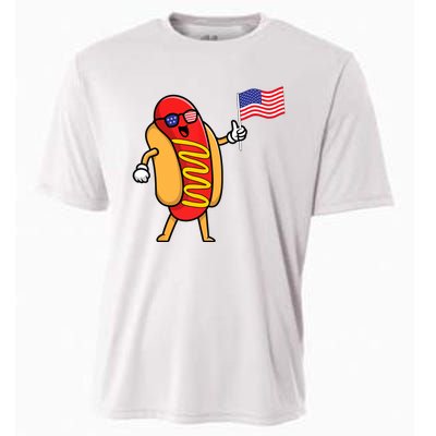 4th Of July Hot Dog Hotdog American Flag Party USA Food Men Women Cooling Performance Crew T-Shirt