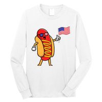 4th Of July Hot Dog Hotdog American Flag Party USA Food Men Women Long Sleeve Shirt