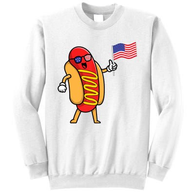 4th Of July Hot Dog Hotdog American Flag Party USA Food Men Women Sweatshirt