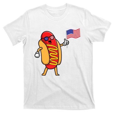 4th Of July Hot Dog Hotdog American Flag Party USA Food Men Women T-Shirt