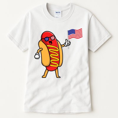 4th Of July Hot Dog Hotdog American Flag Party USA Food Men Women Tall T-Shirt