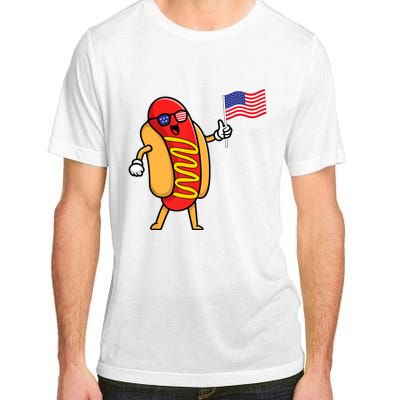 4th Of July Hot Dog Hotdog American Flag Party USA Food Men Women Adult ChromaSoft Performance T-Shirt