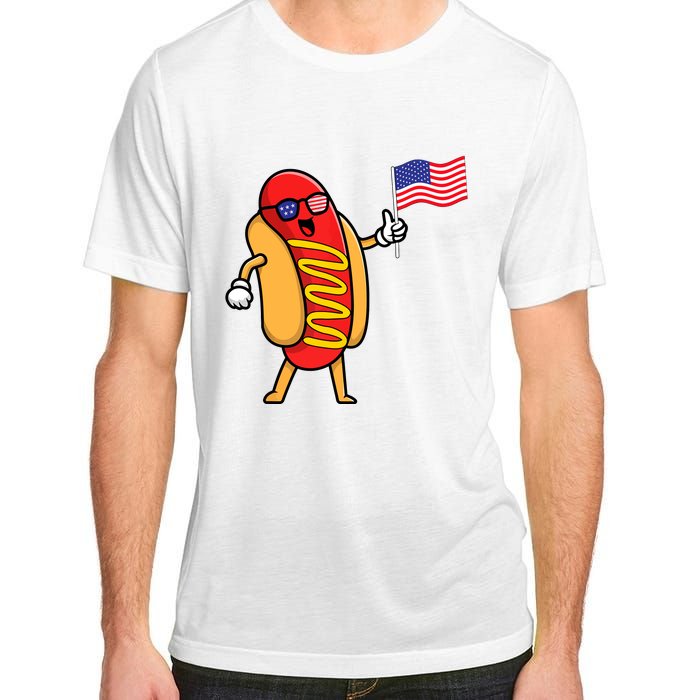 4th Of July Hot Dog Hotdog American Flag Party USA Food Men Women Adult ChromaSoft Performance T-Shirt