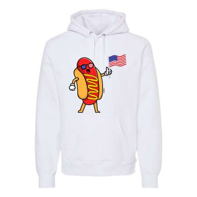 4th Of July Hot Dog Hotdog American Flag Party USA Food Men Women Premium Hoodie