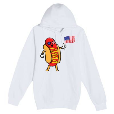 4th Of July Hot Dog Hotdog American Flag Party USA Food Men Women Premium Pullover Hoodie