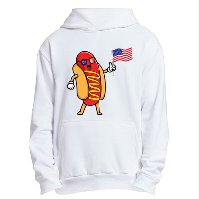 4th Of July Hot Dog Hotdog American Flag Party USA Food Men Women Urban Pullover Hoodie