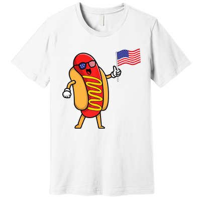 4th Of July Hot Dog Hotdog American Flag Party USA Food Men Women Premium T-Shirt