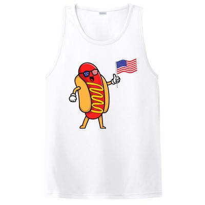 4th Of July Hot Dog Hotdog American Flag Party USA Food Men Women PosiCharge Competitor Tank