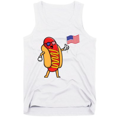 4th Of July Hot Dog Hotdog American Flag Party USA Food Men Women Tank Top