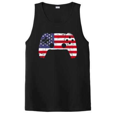 4th Of July Video Game Gamer Boy USA Flag PosiCharge Competitor Tank