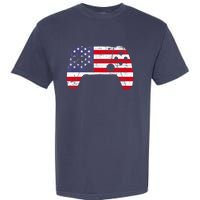 4th Of July Video Game Gamer Boy USA Flag Garment-Dyed Heavyweight T-Shirt