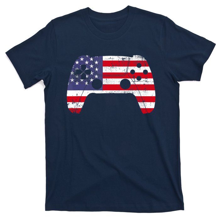 4th Of July Video Game Gamer Boy USA Flag T-Shirt