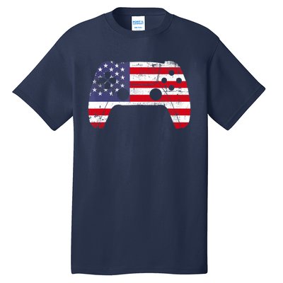 4th Of July Video Game Gamer Boy USA Flag Tall T-Shirt