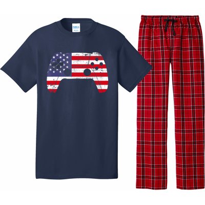 4th Of July Video Game Gamer Boy USA Flag Pajama Set