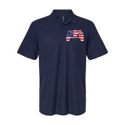 4th Of July Video Game Gamer Boy USA Flag Softstyle Adult Sport Polo