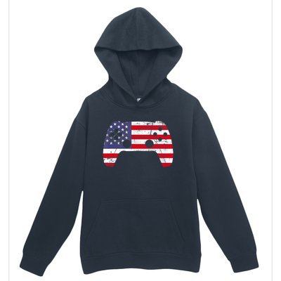 4th Of July Video Game Gamer Boy USA Flag Urban Pullover Hoodie