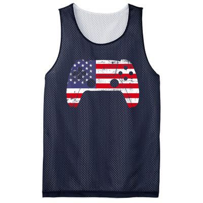 4th Of July Video Game Gamer Boy USA Flag Mesh Reversible Basketball Jersey Tank