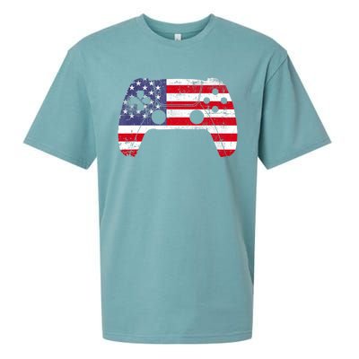 4th Of July Video Game Gamer Boy USA Flag Sueded Cloud Jersey T-Shirt