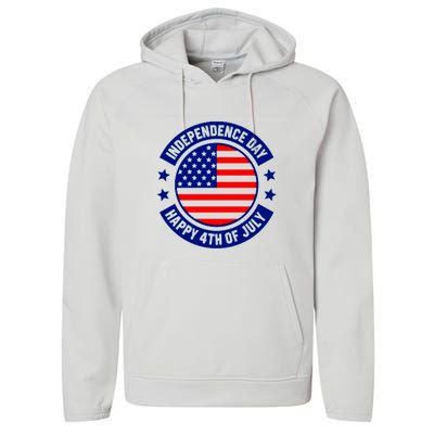 4th Of July Design Performance Fleece Hoodie