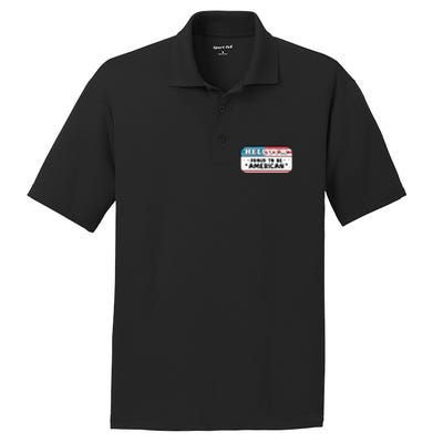 4th Of July Retro Hello Im Proud To Be American Gift PosiCharge RacerMesh Polo